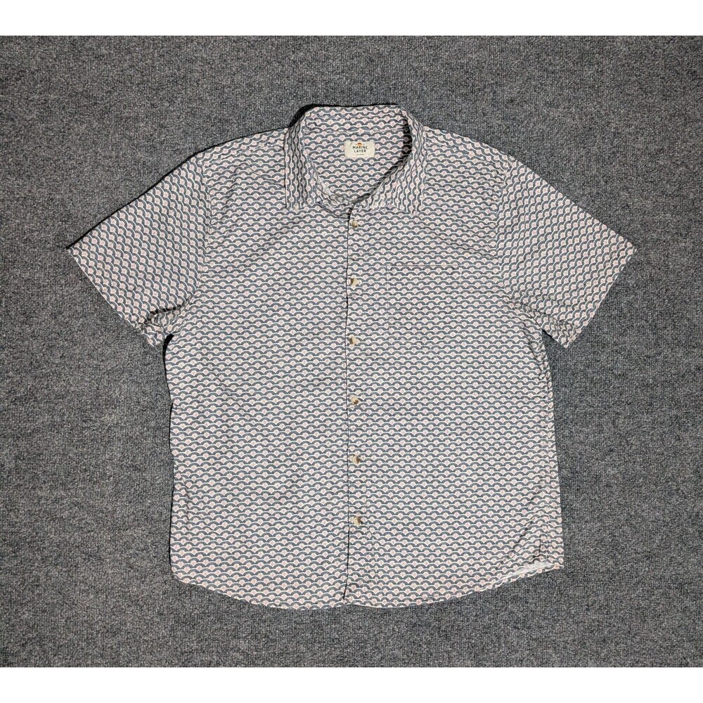 Marine Layer Shirt Mens XL Selvage Short Sleeve Stretch
